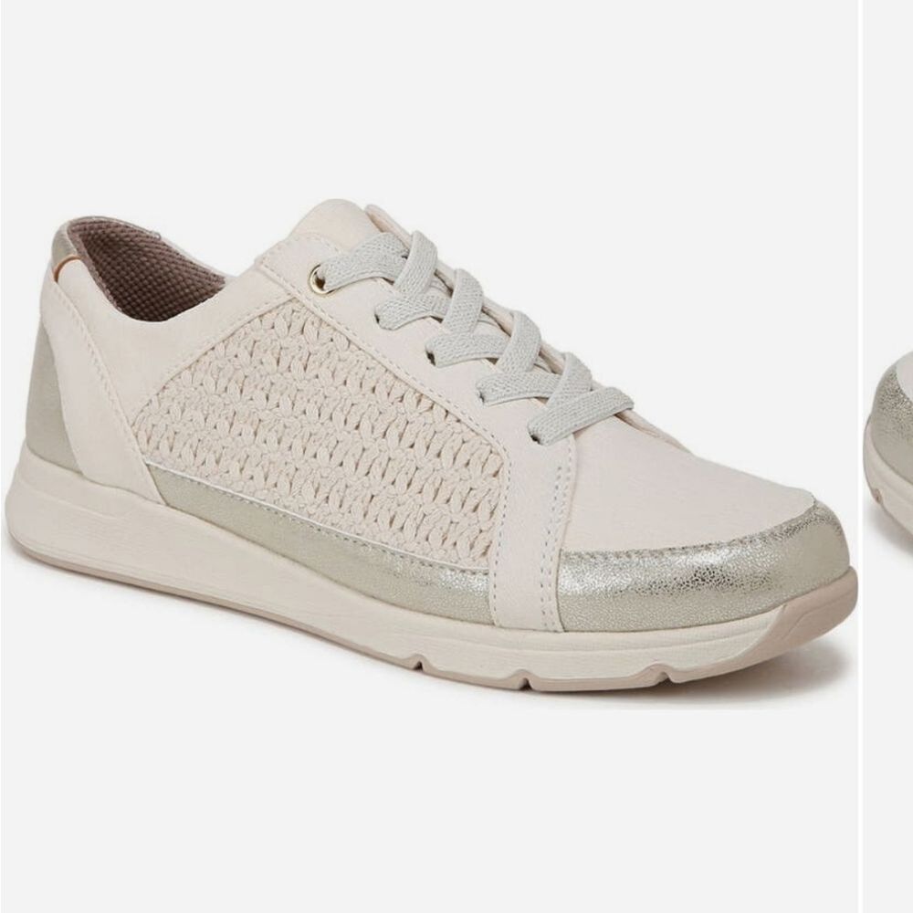 Life Stride Beige and Metallic Sneakers